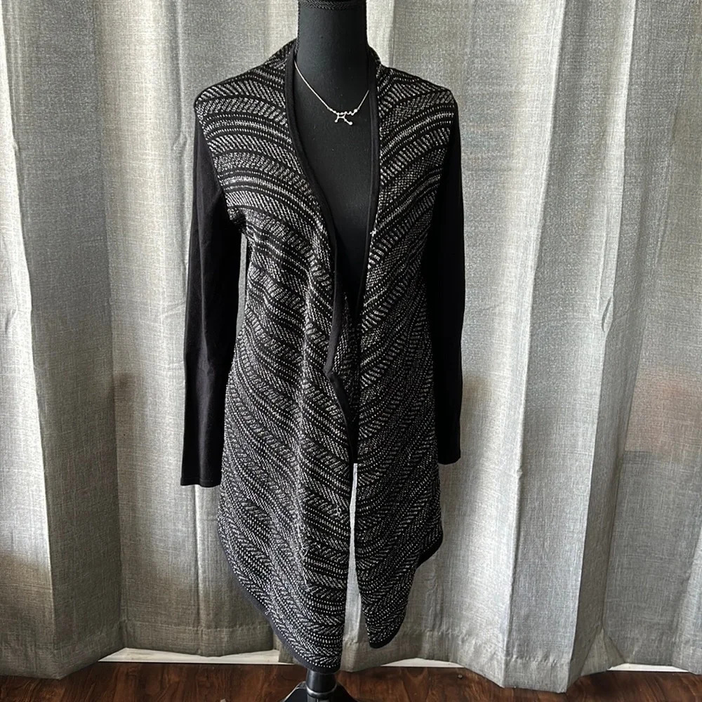 Black and white White House Black Market Wrap Cardigan